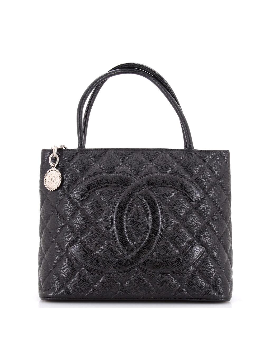 Chanel Medallion Tote Quilted Caviar #262248C25B